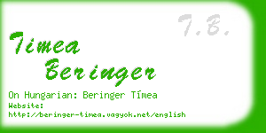 timea beringer business card