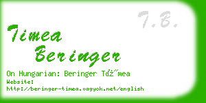 timea beringer business card